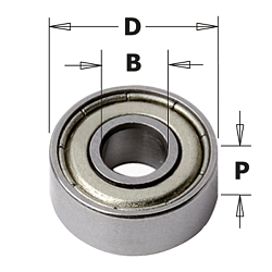 Подшипник для фрезы (металл) D=22,2 B=12,7 P=7