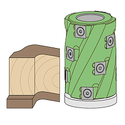 Фрезы фуговальные многоножевые с винтовым зубом Z3 "Кукуруза" HM MEGAPOLUS