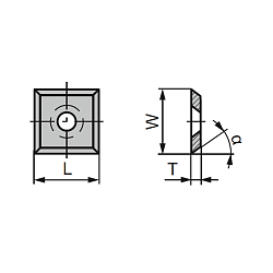 14.0x14.0x1.2 нож сменный HWM 30° квадратный -- T08MF [ универсальное применение ]