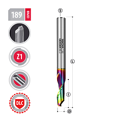 Серия 189 [Z1]. Фрезы спиральные по алюминию WOODWORK