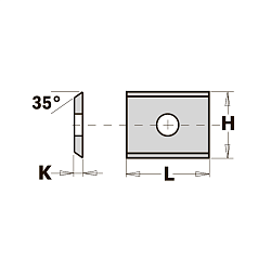 15.0x12.0x1.5 нож сменный HWM 35° -- T04MG-CR [ тв. древесина, ДСП, МДФ ]