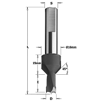 Серия 377. Свёрла с зенкером для глухих отверстий HW S=10 L=70