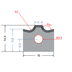 Нож твердосплавный для кромкооблицовочных станков 16x14.4x2