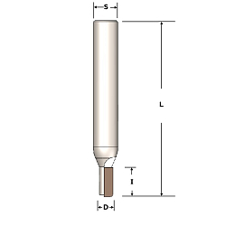 5x10 S=8х30 Z=1 RH алмазная концевая пазовая фреза(корпус HM)