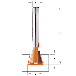 Фреза "Ласточкин хвост" HW Z2 S=8 D=9,5x9,5x52,5 A=9° RH