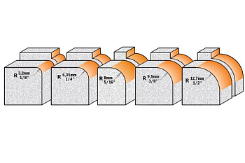 Серия 980.50. Фрезы радиусные по искусственному камню с нижним подшипником