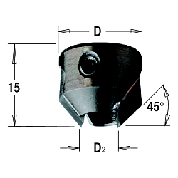 Зенкер для сверла HW Z2 D=20 D2=10 RH