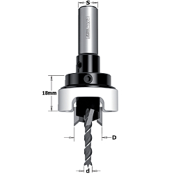 Сверло с зенкером и граничителем 90° HW Z2 V2 S=10 d=4 D=14 D2=12 RH