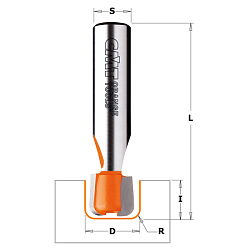 Фреза профильная (для пазов) по композитам HW Z2 S=12 D=15,87x12,7x63,5 R=3,2 RH