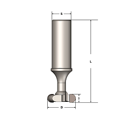 Фреза концевая с PCD пластинами  “T” профиль Z2+1 D=29x17 S=20 RH