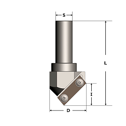 Фреза концевая с HM ножами Z1 D=52х25 S=20х40 90° RH