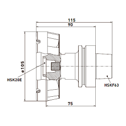 Патрон HSK63F Aerotech® System E - D105 высокоточный для фрез с хвостовиком HSK20E