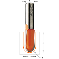 Фреза пазовая галтельная HWM Z2 S=8 D=3,2x9,5x50,8 R=1,6 RH