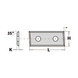 36.0x12.0x1.5 LE нож сменный со скосами HWM 35° -- F1730 [ м. древесина, тв. древесина ]