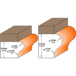 Серия 955.80B. Фрезы профильные для подоконников с верхним подшипником