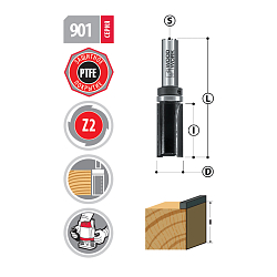 Серия 901. Фрезы прямые с подшипником WOODWORK