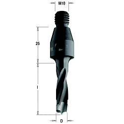 12x30x55 S=M10/30° HW Z2 V2 сверло присадочное для глухих отверстий RH