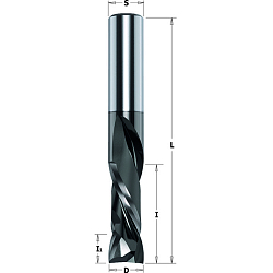 Фреза спиральная двунаправленный рез HWM DLCS Chrome Z2+2 S=12 D=12x42x90 RH