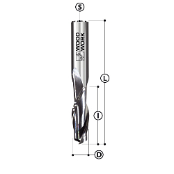 Фреза спиральная верхний рез UP CUT Z2 S=8 D=8x32x75 RH с покрытием