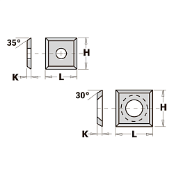 12.0x12.0x1.5 нож сменный HWM 35° квадратный -- KCR08 [ универсальное применение ]