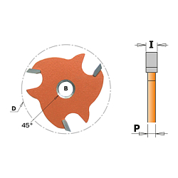 Фреза пазовая HW Z3 B=8 C/SV D=47,6x4 P=2,07 RH