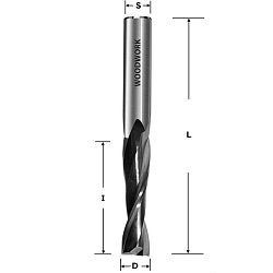 Фреза спиральная верхний рез UP CUT Z2 S=12 D=12x32x75 RH SUPERIOR 