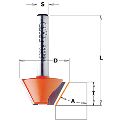 Фреза фасочная HW Z2 S=6 D=25x8x41 A=45° RH