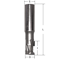 20x35 S=20х50 Z=1+1 (4 DP + 1 HW) RH алмазная концевая фреза с аксиальным углом