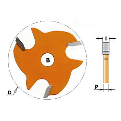 Фреза пазовая HW Z3 B=8 D=47,6x2,2 P=1,27 RH