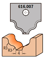 Серия 616.000.01. Набор из концевой фрезы и профильных сменных ножей (22 шт.)