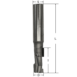 12x45 S=12х40 Z=1+1 (5 DP + 1 HW) RH алмазная концевая фреза с аксиальным углом