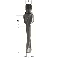 Серия 325-327-329-330. Свёрла с зенкером для глухих отверстий (2 канавки), резьбовой хвостовик S=M10/11x4