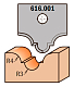 Нож профильный HW -- 20x20x2 мм -- R=4 R1=3 для набора фрез 616.000.01