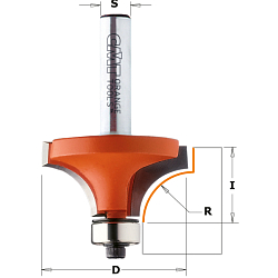 Фреза радиусная c подшипником Delrin® [н] HW Z2 S=8 D=14,7x10 R=1 RH