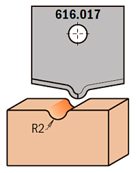 Нож профильный HW -- 20x20x2 мм -- R=2 для набора фрез 616.000.01