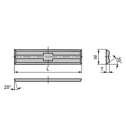 50.0x5.5x1.1 нож сменный HWM 35° задний и поперечный паз -- HC05 [ универсальное применение ]