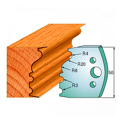 Комплект ножей профильных SP -- 50x4 мм -- (2 шт.) для фрезерных головок серий CMT 692 и 693 (690.513)