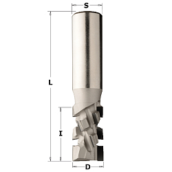 20x50x110 S=20x45 Z=2+2 (18 DP + 1 HW) RH алмазная концевая фреза с аксиальным углом 20°