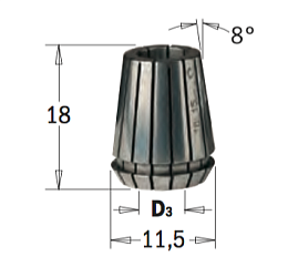 Цанга высокоточная ER11 -- D=3