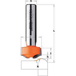 Фреза профильная по композиту HW Z2 S=12 D=25,4x12,7/3,2x63,5 R=8 RH