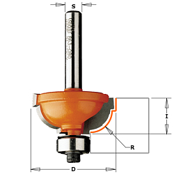 Фреза радиусная с калёвкой с подшипником [н] HW Z2 S=8 D=31,7x14,3x55,1 R=8 RH