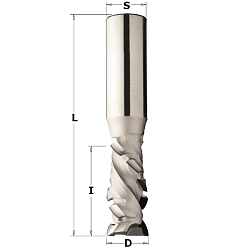 20x45x105 S=20x50 Z=1+1 (10 DP + 1 HW) RH алмазная концевая фреза c аксиальным углом 45°