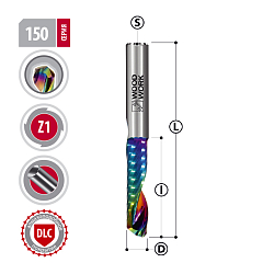 Серия 150. [ Z1 ] Фрезы спиральные для акрила  WOODWORK