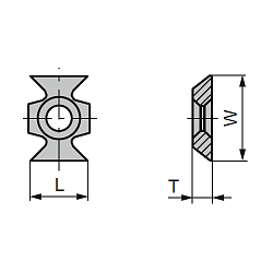 16.0x22.0x5.0 (45°) нож сменный HWM  для обработки кромок -- KCR08 [ универсальное применение ]