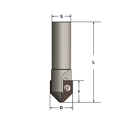 Фреза концевая с HM ножами для изготовления фасадов D=23.8x23 S=20x50 Z=2 