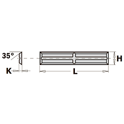 30.0x5.5x1.1 нож сменный HWM 35° задний и поперечный паз -- F1730 [ м. древесина, тв. древесина ]