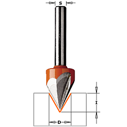 Фреза гравировальная HW Z2 S=8 D=12,7x10x50,8 A=60° RH