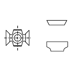 16.0x22.0x5.0 (TKM R 2.0) нож сменный HWM для обработки кромок -- T10MG [ фуговальные головы, м. древесина ]