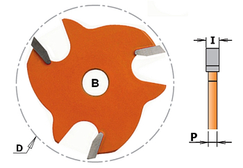 Фреза пазовая HW Z3 B=8 D=47,6x2 P=1,27 RH