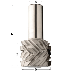 50x23x80 S=25x55 Z=3+3 (9 DP) RH алмазная концевая фреза с аксиальным углом 40°